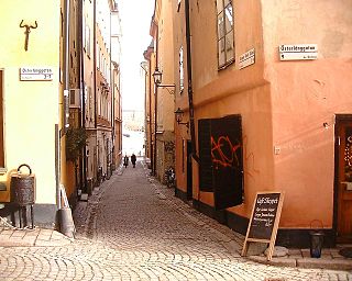 Skeppar Karls Gränd alley in Gamla stan, Stockholm, Sweden