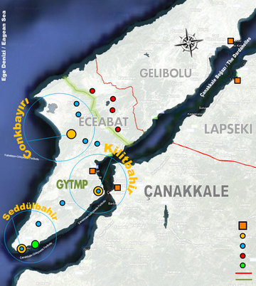 Çanakkale Savaşları Gelibolu Tarihî Alanı'ndaki şehitlikler ve eserler listesi