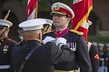 Magowan receiving the US Legion of Merit from General Robert B. Neller. Gen. Robert B. Neller and Maj. Gen. Robert A. Magowan.jpg