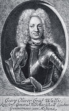 Georg Oliver Graf Wallis, Kayserl: General Feld-Marschall. Mědirytina z doby po roce 1736