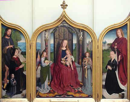 Triptych of the Sedano family, 97 cm x 145 cm. Musee du Louvre, Paris Gerard David Tryptique de la famille Sedano Bruges 1523.jpg