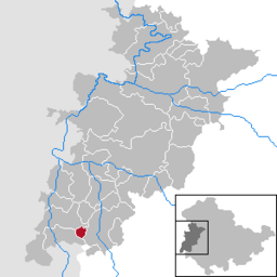 Läget för kommunen Gerstengrund i Wartburgkreis