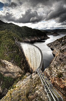 Dams can create issues for freshwater habitats. Gordon Dam.jpg