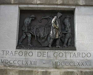 Monument to dead workers at Gotthard Rail Tunnel Gotthardtunnel01.JPG