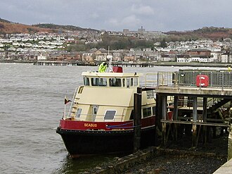 Seabus in SPT livery at the Kilcreggan Steps, Gourock. Gourock 080201c Seabus at Kilcreggan Steps.jpg