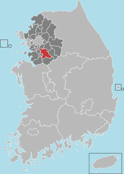 龍仁市在韓國及京畿道的位置