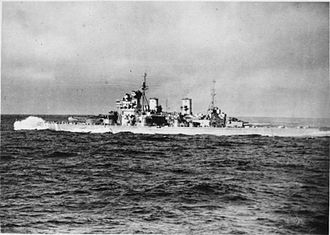 HMS Duke of York in the Arctic escorting a convoy HMS Duke of York during an Arctic convoy.jpg