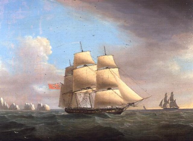HMS Galatea, by Thomas Whitcombe