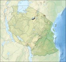 Range of the Hadza people (dark grey) in Tanzania Hadza map.svg