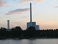 Heat station in Köln-Niehl, Germany at sunset