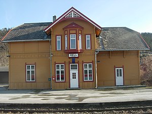 Järnvägsstationen i Hell, en plats som har lockat många engelskspråkiga turister till Stjørdalen.