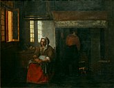 Woman Plucking a Duck, Pieter de Hooch, (between 1665 and 1668)