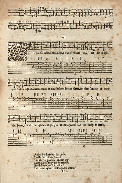 A Book of Ayres, 1601, with words by Campion and music by Philip Rosseter