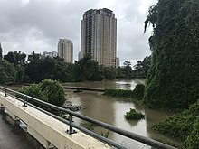 Buffalo Bayou after Hurricane Harvey, August 2017