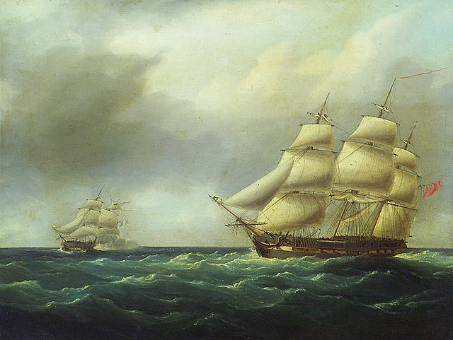 The action Between HMS Hydra and the Furet, 27 February 1806
