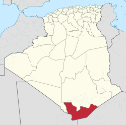 In Guezzamin maakunta Algerian kartalla