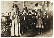Spool cotton department - Bibb Manufacturing - Mill 1 - Macon, GA In the spool cotton dept. Bibb Mfg. Co., No. 1, Macon, Ga. Jan. 19, 1909. L.W.H. LOC nclc.01617.jpg