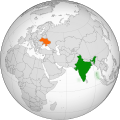   Ukraine / Україна   India / Індія Українська: Україна і Індія на карті. English: Ukraine and India locator map.