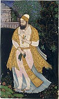Portræt af Ibrahim Adil Shah II (sv) (1580-1626) af Bijapur, 1615.