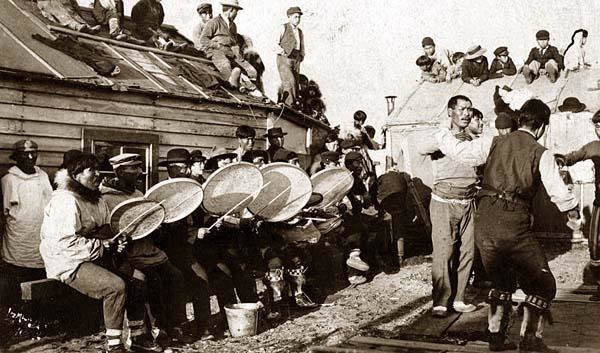 Iñupiat dance near Nome, Alaska, 1900