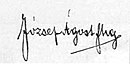 Podpis Józefa Augusta Habsburga-Lotaryngii