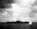 Japanese Nakajima B5N drops torpedo on USS Hornet (CV-8) on 26 October 1942.jpg