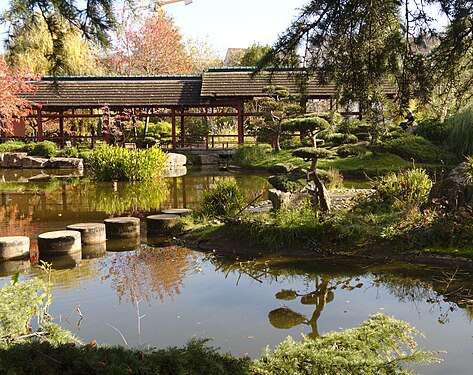 Japanese garden on the Île de Versailles in Nantes, France