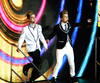 Jedward performing live on the 20th March, 2010 as part of the UK X Factor 2010 tour