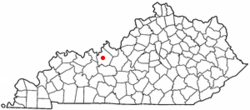 Location of Hardinsburg within کنتاکی.