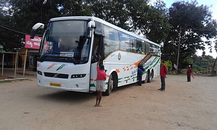 Government buses are the main option for medium range travel