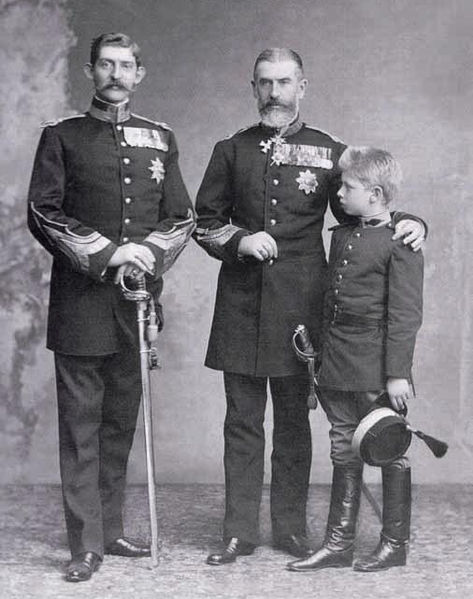 File:King Carol I of Romania with his nephew and great nephew.jpg