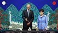 Obama Korean tasavallan presidentin Park Geun-hyein kanssa Soulissa vuonna 2014.