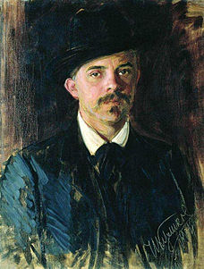 Retrato de L. V. Popov por I. S. Kulikov, 1900.