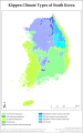 Köppen climate types of South Korea.svg