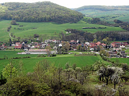 The village of Löberschütz in Germany, Photo from a nearby hill