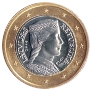 Lettisk 1 euro