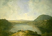 Wilson, RichardWelsh, 1713 or 1714 - 1782Lake Albano1762oil on canvasoverall: 121.9 x 170.4 cm (48 x 67 1/16 in.)framed: 145.4 x 195.6 x 7 cm (57 1/4 x 77 x 2 3/4 in.)Paul Mellon Collection1983.1.44