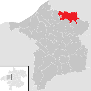 Lage der Gemeinde Lambrechten im Bezirk Ried im Innkreis (anklickbare Karte)