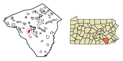 Location of Millersville in Lancaster County, Pennsylvania