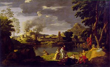 Paesaggio con Orfeo ed Euridice (1650-51) di Nicolas Poussin.