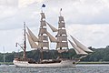 English: Europa during Tall Ships’ Race 2019 at Langerak, the eastern part of Limfjord, near Hals.