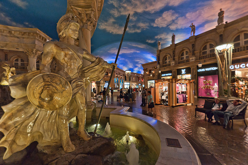 Exterior of a Louis Vuitton store in Caesars Palace hotel in Las