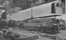 Zerlegte Lokomotive der Leader-Klasse in den Brighton Works