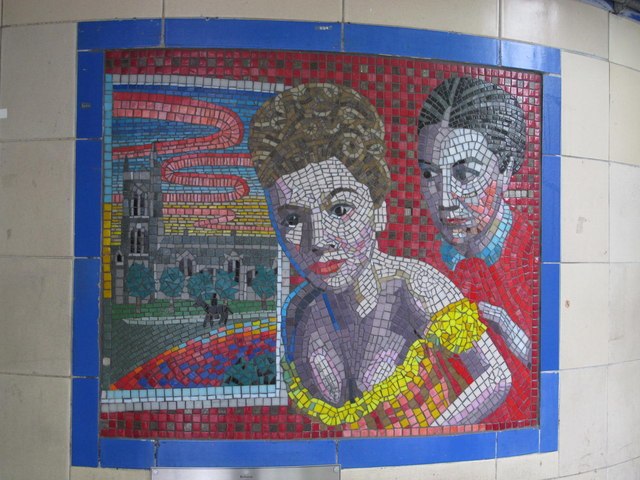 Rebecca mosaic commissioned in 2001 in the London Underground