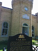 Litchfield Grand Army of the Republic Hall-Marker and entrance.jpg