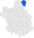 Posizione del comune sulla mappa della provincia