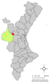 Розташування муніципалітету Чера у автономній спільноті Валенсія