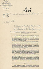 Loi du 31 décembre 1913 sur les Monuments historiques.
