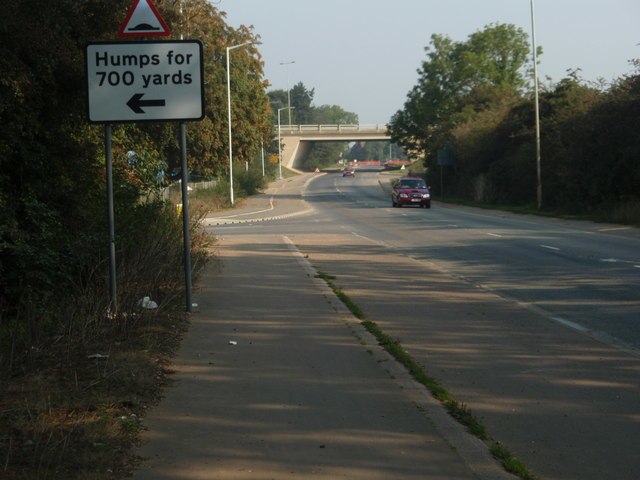 London Road looking north under the A1139 at Fletton