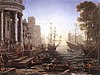 Lorrain, Claude - Port Scene with the Embarkation of St Ursula - 1641.jpg